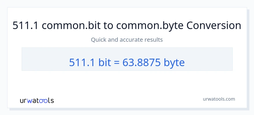 511.1 Bits ته Bytes بدلون