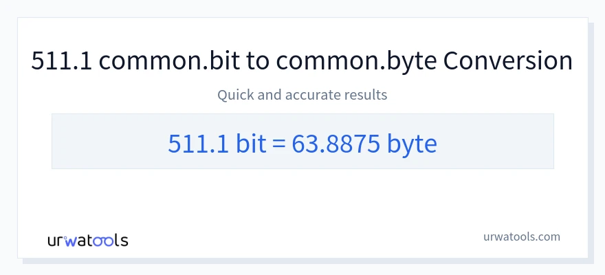 511.1 Bits 到 Bytes 轉換