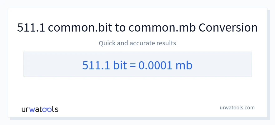 511.1 Bits 到 Megabytes 轉換