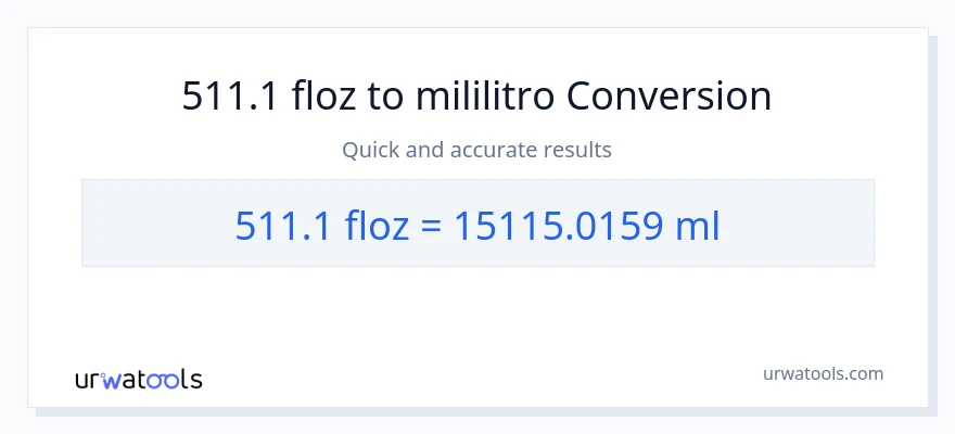 511.1 mga onsa ng likido patungong mga mililitro na conversion