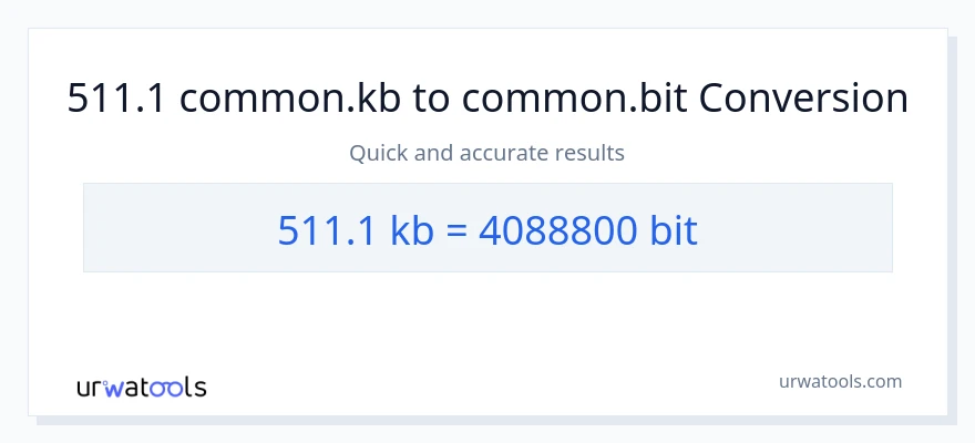 511.1 Kilobytes patungong Bits na conversion