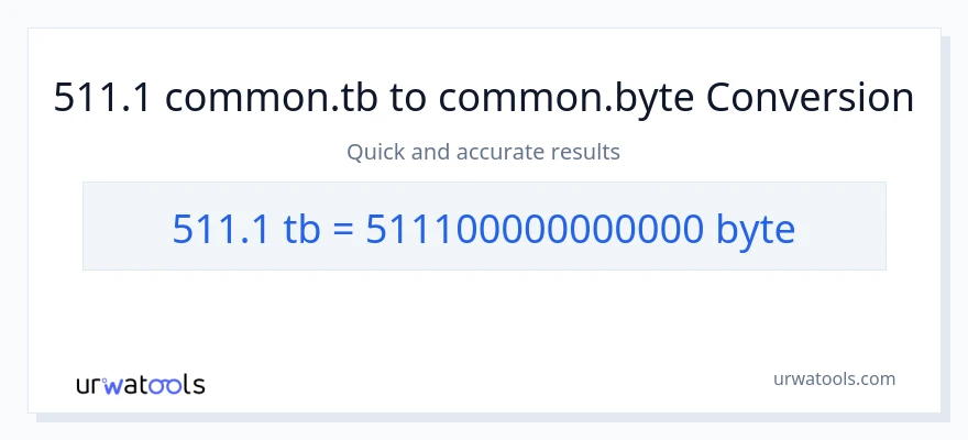 511.1 Terabytes patungong Bytes na conversion
