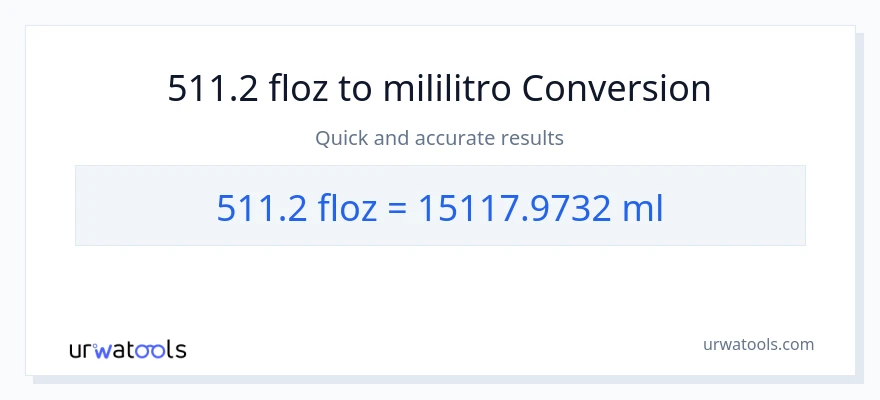511.2 mga onsa ng likido patungong mga mililitro na conversion