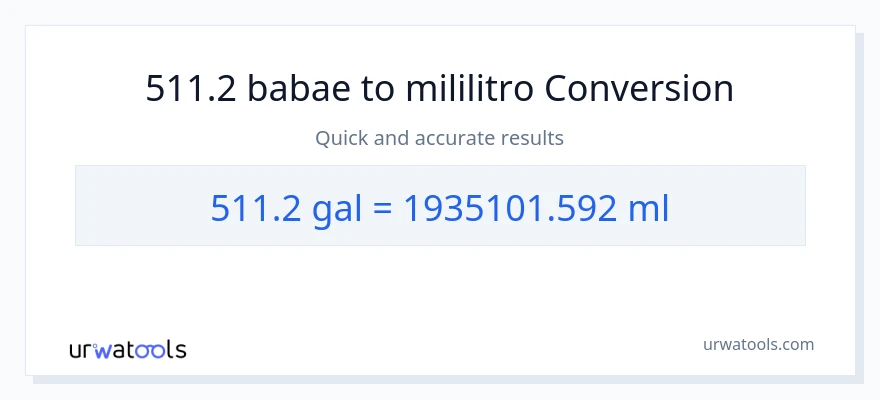 511.2 Mga galon patungong mga mililitro na conversion