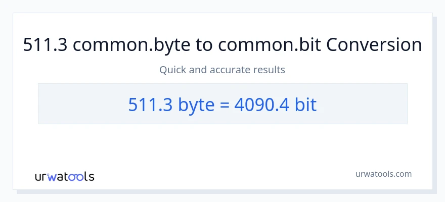 511.3 Bytes இலிருந்து Bits வரை மாற்றம்