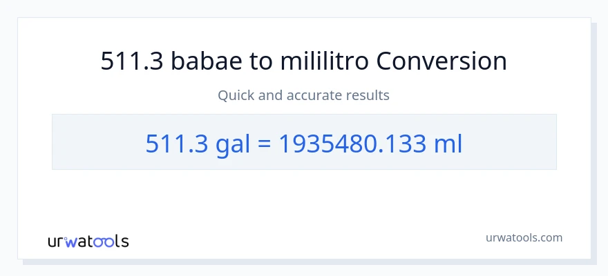 511.3 Mga galon patungong mga mililitro na conversion