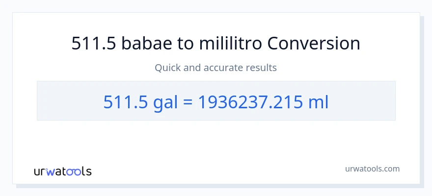 511.5 Mga galon patungong mga mililitro na conversion