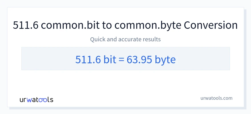 511.6 Bits 到 Bytes 轉換
