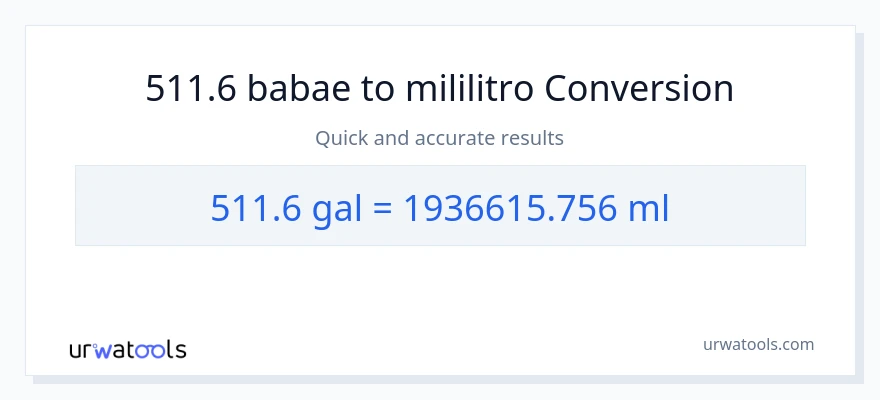 511.6 Mga galon patungong mga mililitro na conversion