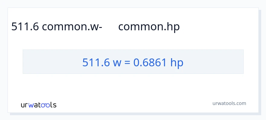 511.6 վատտ-ից ձիաուժ փոխակերպում