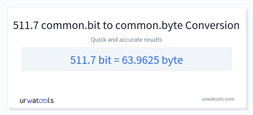 511.7 Bits 到 Bytes 轉換