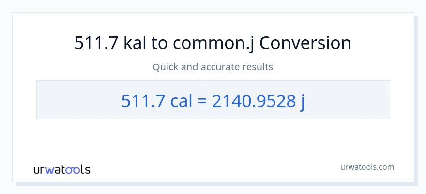 511.7 mga kaloriya patungong mga joule na conversion