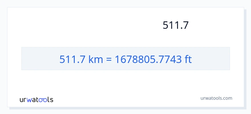 המרה של 511.7 קילומטרים ל- רגליים