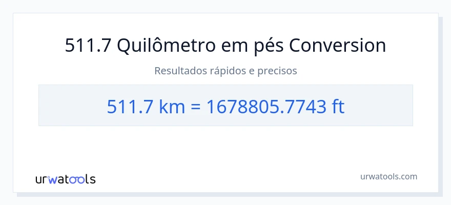 Conversão de 511.7 quilômetros para Pés