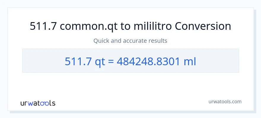 511.7 Quarts patungong mga mililitro na conversion