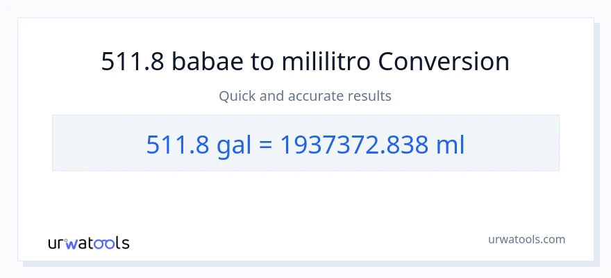 511.8 Mga galon patungong mga mililitro na conversion