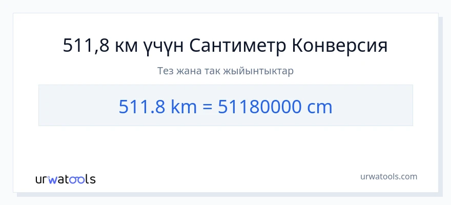 511.8 километр дан Сантиметр га конверсия