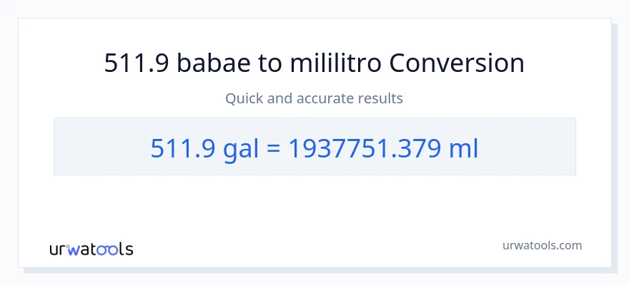 511.9 Mga galon patungong mga mililitro na conversion