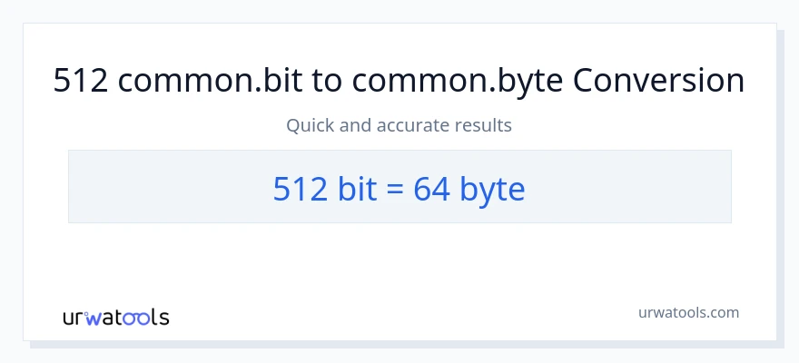 512 Bits zu Bytes Umwandlung