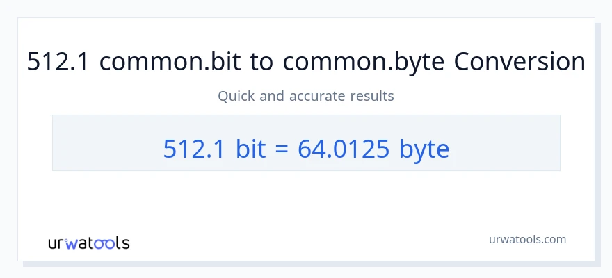 التحويل من 512.1 Bits إلى Bytes
