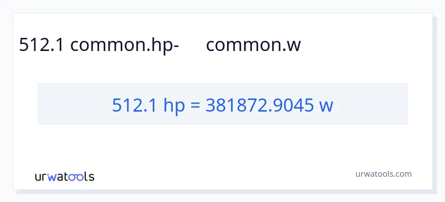 512.1 ձիաուժ-ից վատտ փոխակերպում