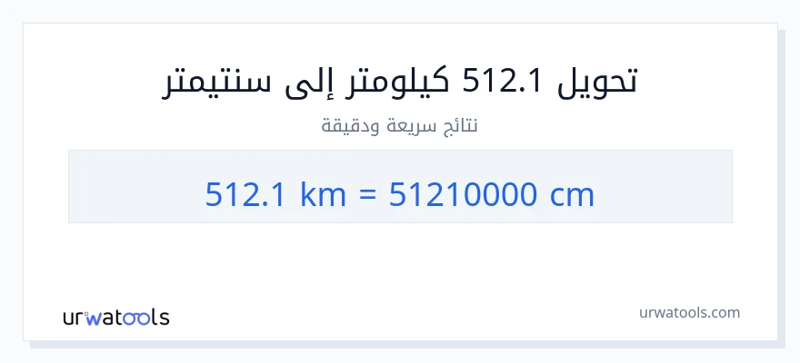 التحويل من 512.1 كيلومترات إلى سنتيمترات