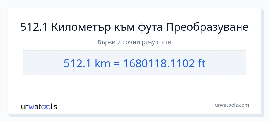512.1 конверсия от километри до Крака
