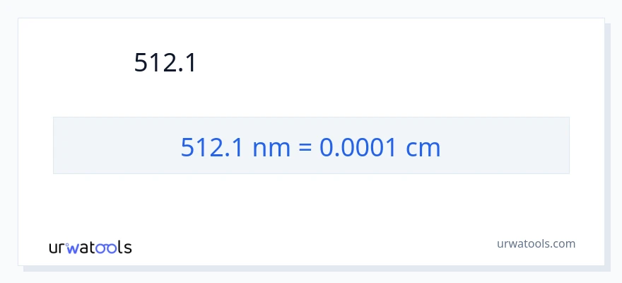 512.1 ナノメートル から センチメートル への変換