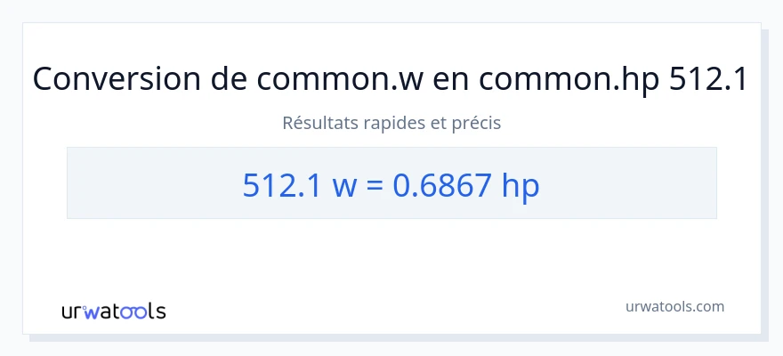 Conversion 512.1 watts vers chevaux-vapeur