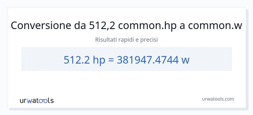 Conversione da 512.2 potenza a watt
