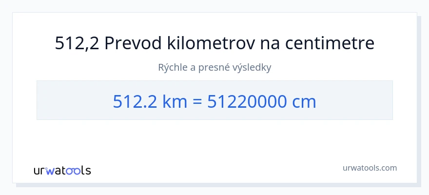 Konverzia z kilometre na Centimetre: 512.2