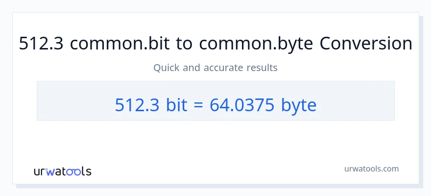 التحويل من 512.3 Bits إلى Bytes
