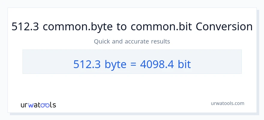 التحويل من 512.3 Bytes إلى Bits
