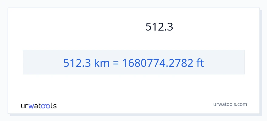 تبدیل 512.3 کیلومتر به پاها