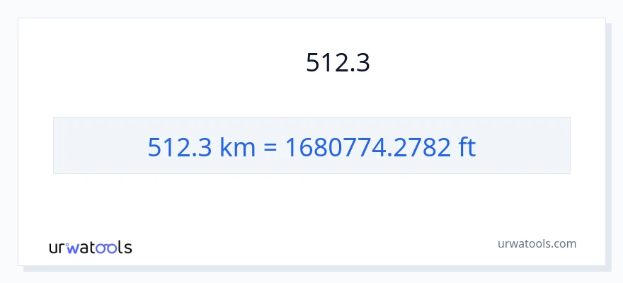 512.3 കിലോമീറ്റർ ൽ നിന്ന് അടി ലേക്ക് പരിവർത്തനം