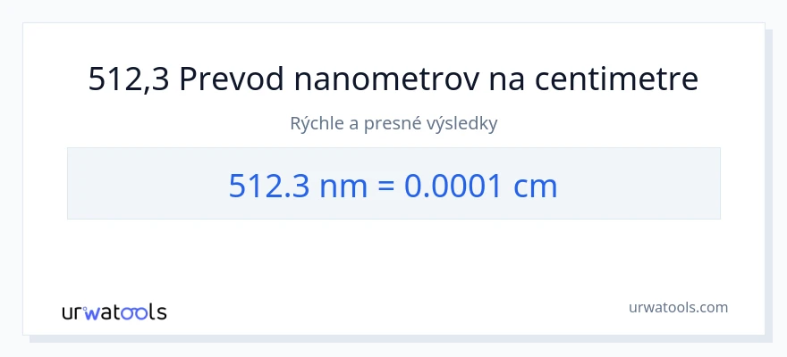 Konverzia z nanometrov na Centimetre: 512.3