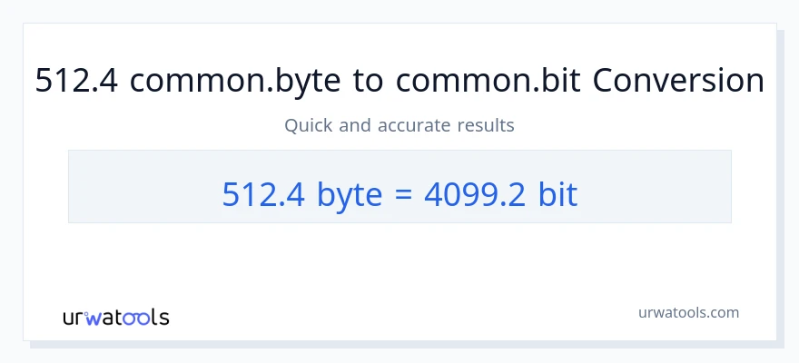 التحويل من 512.4 Bytes إلى Bits