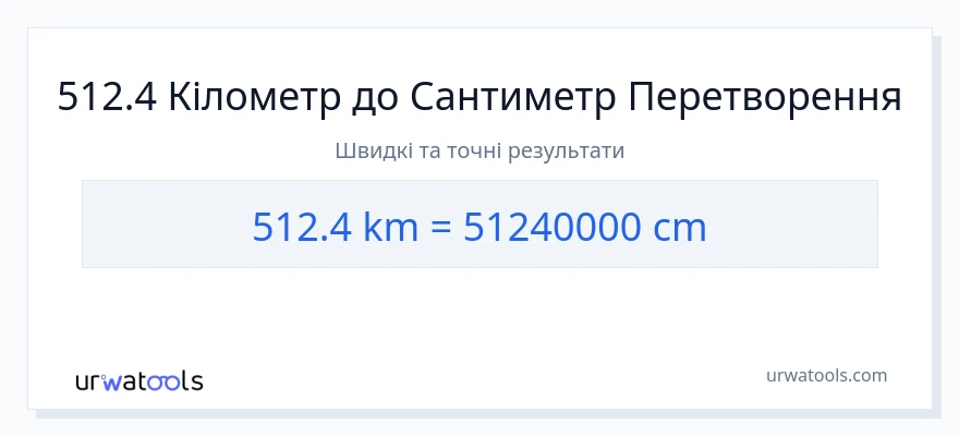 Конверсія з кілометри у Сантиметри: 512.4