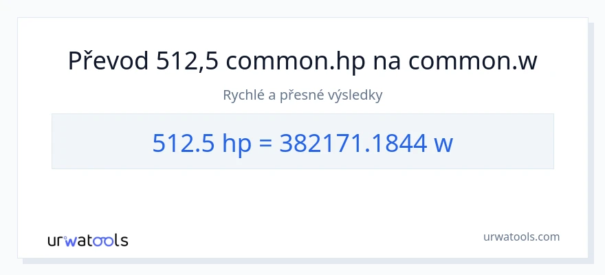 Konverze z koňská síla na watty: 512.5