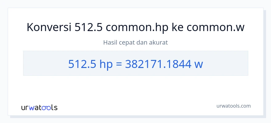 Konversi 512.5 daya kuda ke watt