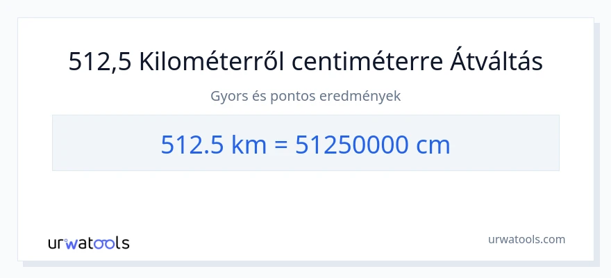 512.5 kilométer - Centiméter konverzió