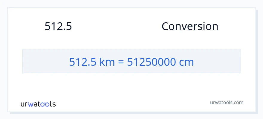 การแปลง 512.5 กิโลเมตร เป็น เซนติเมตร
