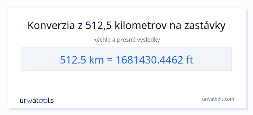 Konverzia z kilometre na Chodidlá: 512.5