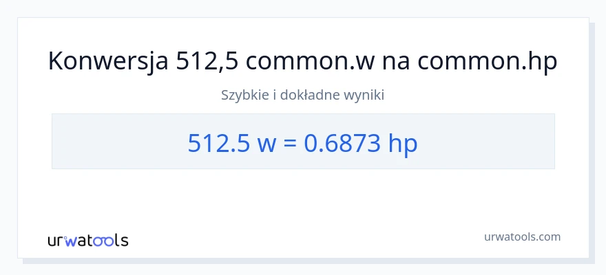 Konwersja 512.5 watów do moc w koniach mechanicznych