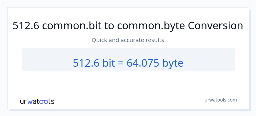 512.6 Bits ته Bytes بدلون