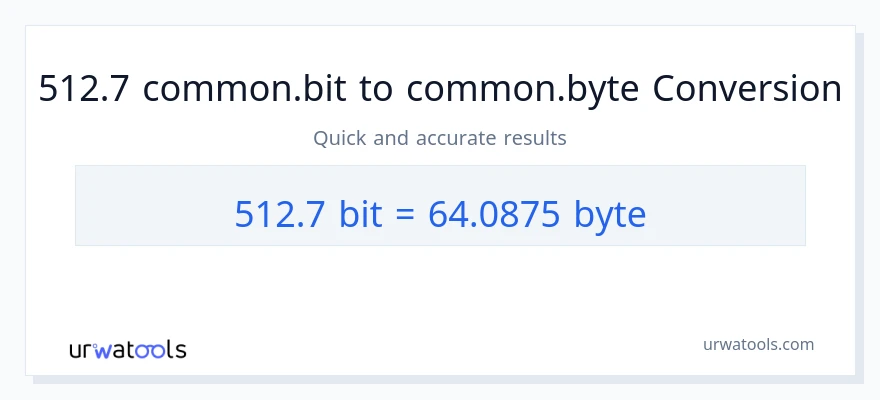 التحويل من 512.7 Bits إلى Bytes