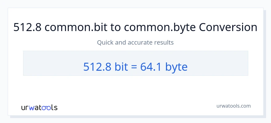 512.8 Bits ته Bytes بدلون