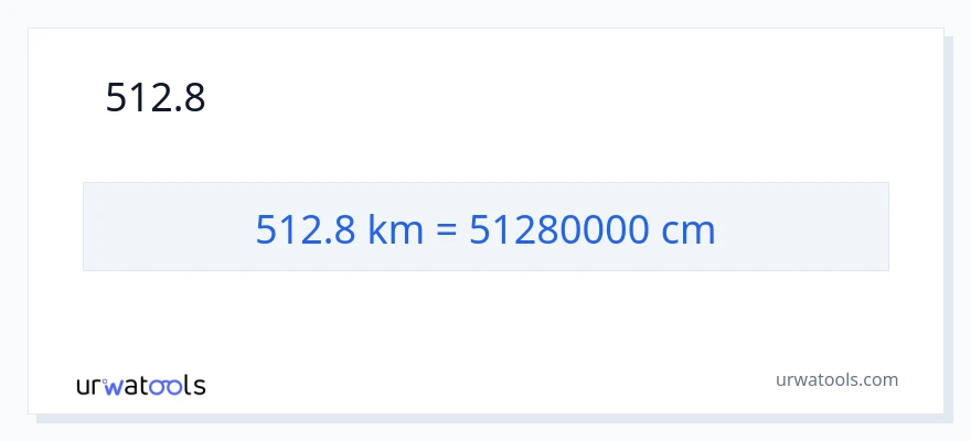 512.8 কিলোমিটার থেকে সেন্টিমিটার রূপান্তর
