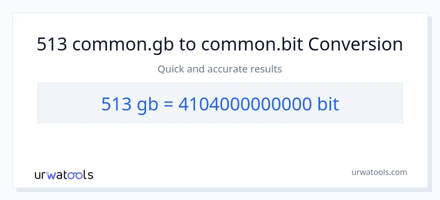 513 Gigabytes patungong Bits na conversion