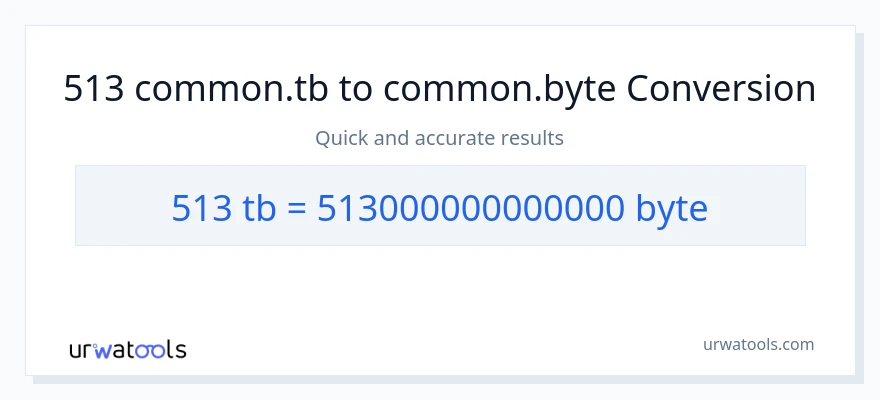 513 Terabytes patungong Bytes na conversion
